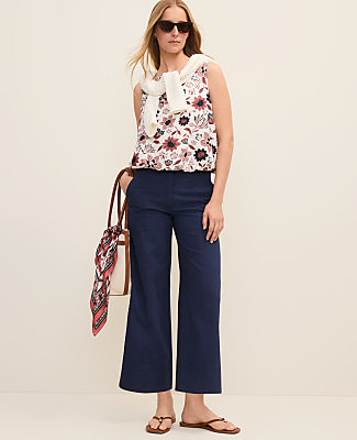 Weekend Floral Tank Top in Linen Blend