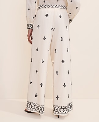 The Petite Embroidered Easy Palazzo Pant
