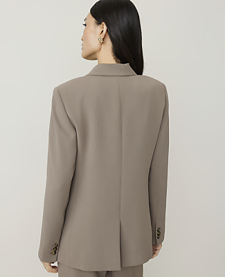 Ann Taylor The Greenwich Blazer Textured Crepe Pebble Path Women's