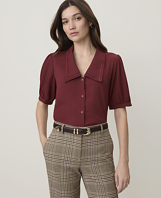 Ann Taylor Puff Sleeve Blouse