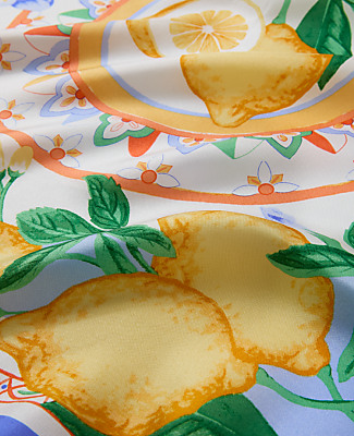 Lemon Print Silk Scarf