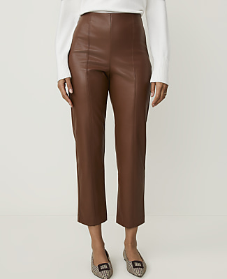 The Side Zip Ankle Pant in Faux Leather