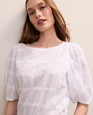 Petite Crochet Windowpane Popover