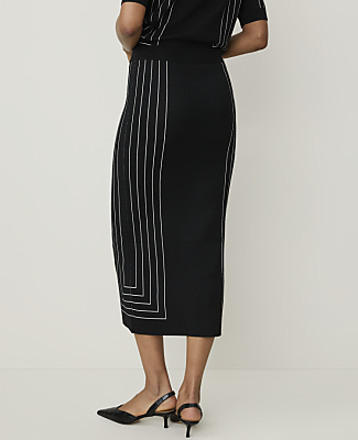 Geo Jacquard Midi Sweater Skirt