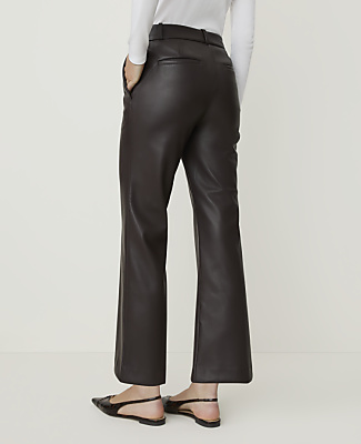 Ann Taylor The Jayne Crop Trouser Faux Leather Pure Chocolate Women's