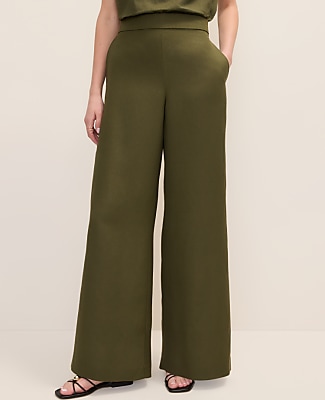 The Petite Easy Wide-Leg Pant in Linen Blend