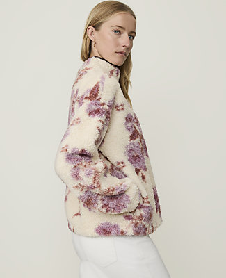 Weekend Floral Sherpa Pullover