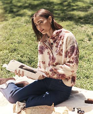 Weekend Floral Sherpa Pullover