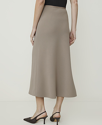 Ann Taylor Flare Maxi Skirt Textured Crepe Pebble Path Women's