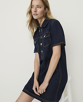 Weekend Denim Collared Mini Dress