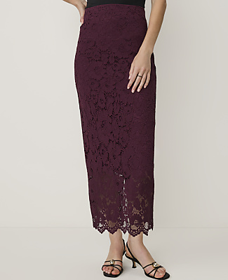 Column Lace Midi Skirt