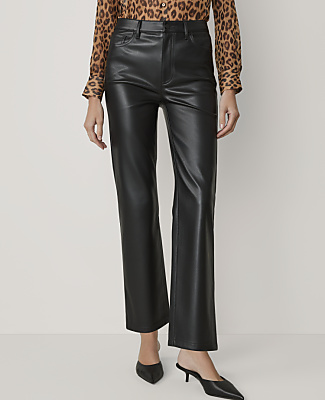 The Straight Pant in Faux Leather