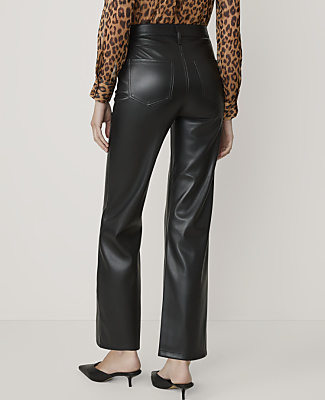 The Straight Pant in Faux Leather