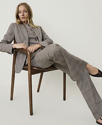 The Petite Plaid Single Button Blazer