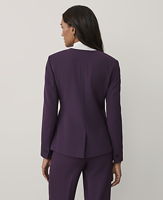 Short Split Hem Jacket in Fluid Crepe