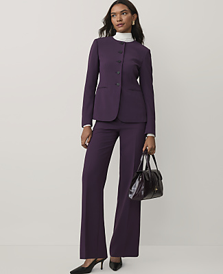 Short Split Hem Jacket in Fluid Crepe