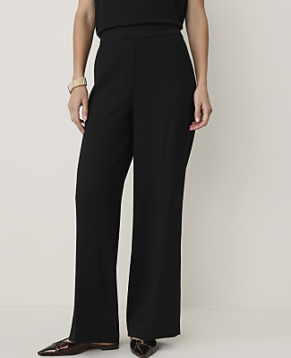 The Side Zip Wide-Leg Pant in Fluid Crepe