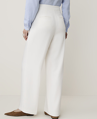 The Petite Side Zip Wide-Leg Pant in Fluid Crepe