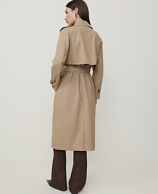 The Long Belted Trench Coat - Cashew Crunch