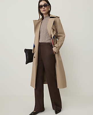 The Long Belted Trench Coat - Cashew Crunch