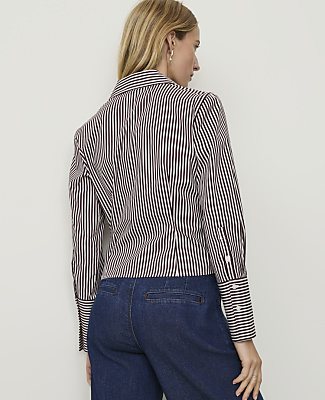 Striped Wrap Blouse