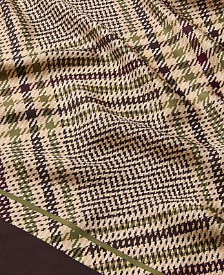 Ann Taylor Plaid Silk Scarf Rich Mocha Women's
