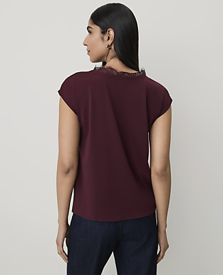 Petite Lace Trim Shell
