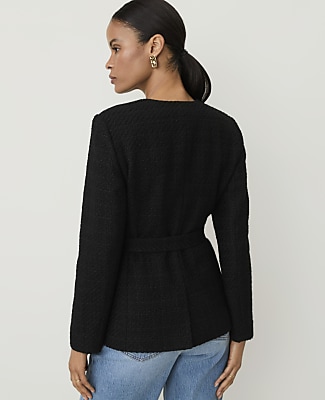 Petite Belted Jacket in Tweed