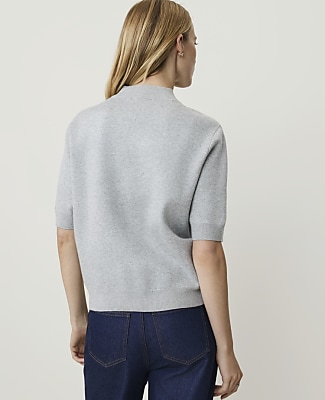 Weekend Floral Jacquard Mock Neck Sweater Tee