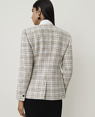 Petite Plaid Split Hem Jacket