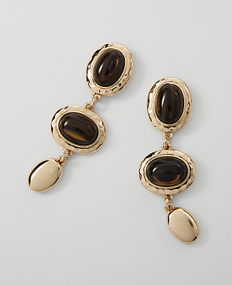 Ann Taylor Triple Topaz Drop Earrings In Rich Merlot