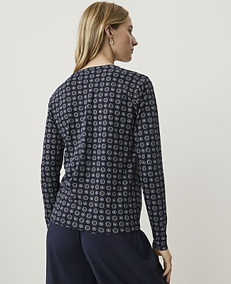 Printed Crew Neck Top