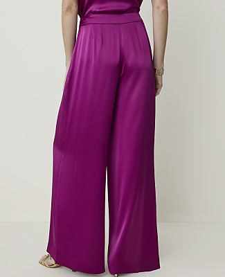 Studio Collection Side-Zip Palazzo Pant in Silk