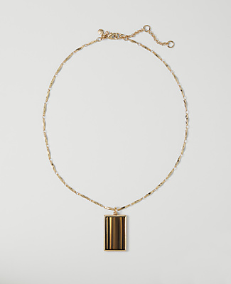 Ann Taylor Topaz Pendant Necklace In Goldtone