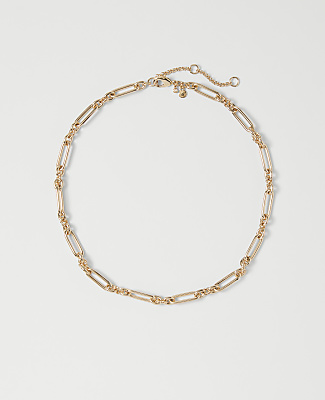 Ann Taylor Paperclip Chain Necklace In Goldtone