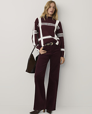 Petite Weekend Plaid Mock Neck Sweater