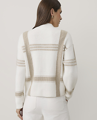 Petite Weekend Plaid Mock Neck Sweater