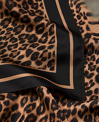 Animal Print Silk Scarf