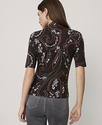 Paisley Mock Neck Top