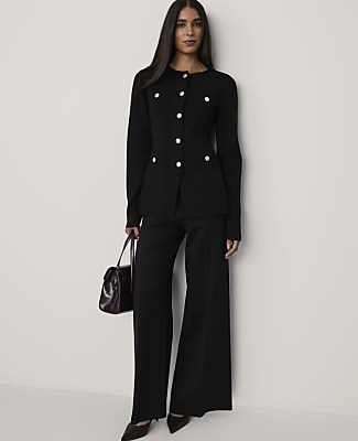 Petite Crew Neck Sweater Jacket