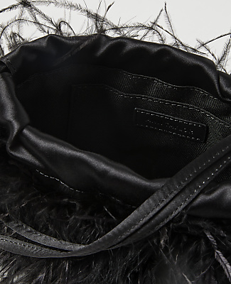 Ann Taylor Feather Clutch Handbag Black Women's