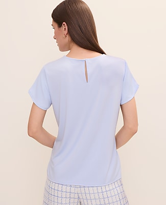 Petite Mixed Media Crew Neck Tee