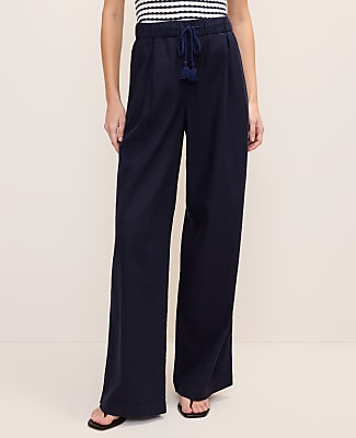 Weekend Easy Fit Wide-Leg Pant in Linen Blend