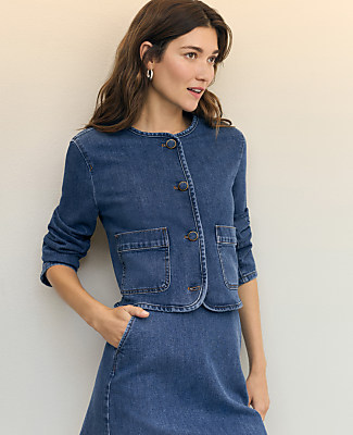 Weekend Crew Neck Denim Jacket