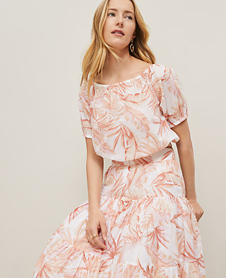 Petite Floral Bubble Hem Top