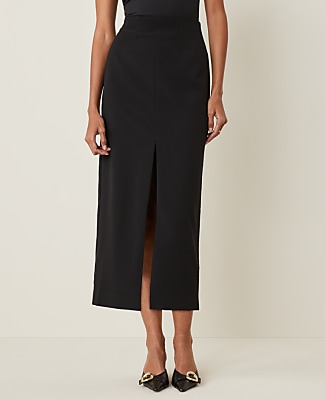 The Petite Column Maxi Skirt in Fluid Crepe