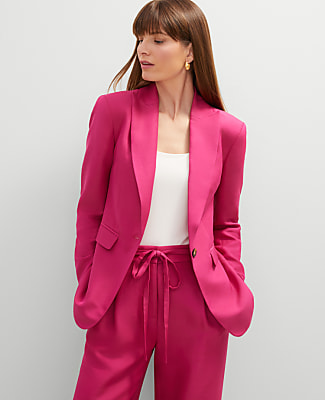 Studio Collection Single Button Fitted Long Blazer