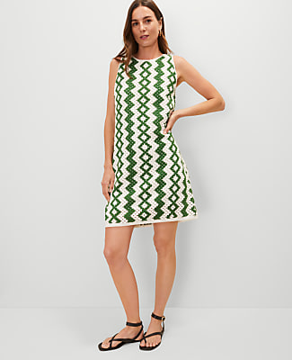 Petite Geo Crochet Shift Dress