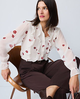 Floral Ruffle Shirt