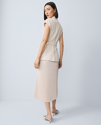 Crepe Blazer Wrap Midi Dress